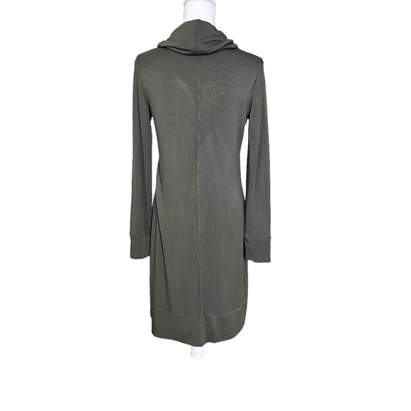 Daily Ritual Supersoft Terry Long-Sleeve Cowl Neck Dress Olive Green Size Medium - Picture 6 of 10
